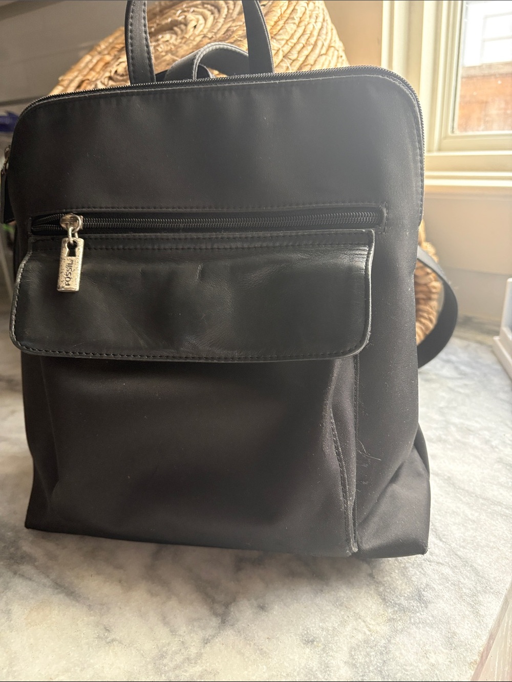 Fossil Black Woman’s  Backpack with Front Pocket